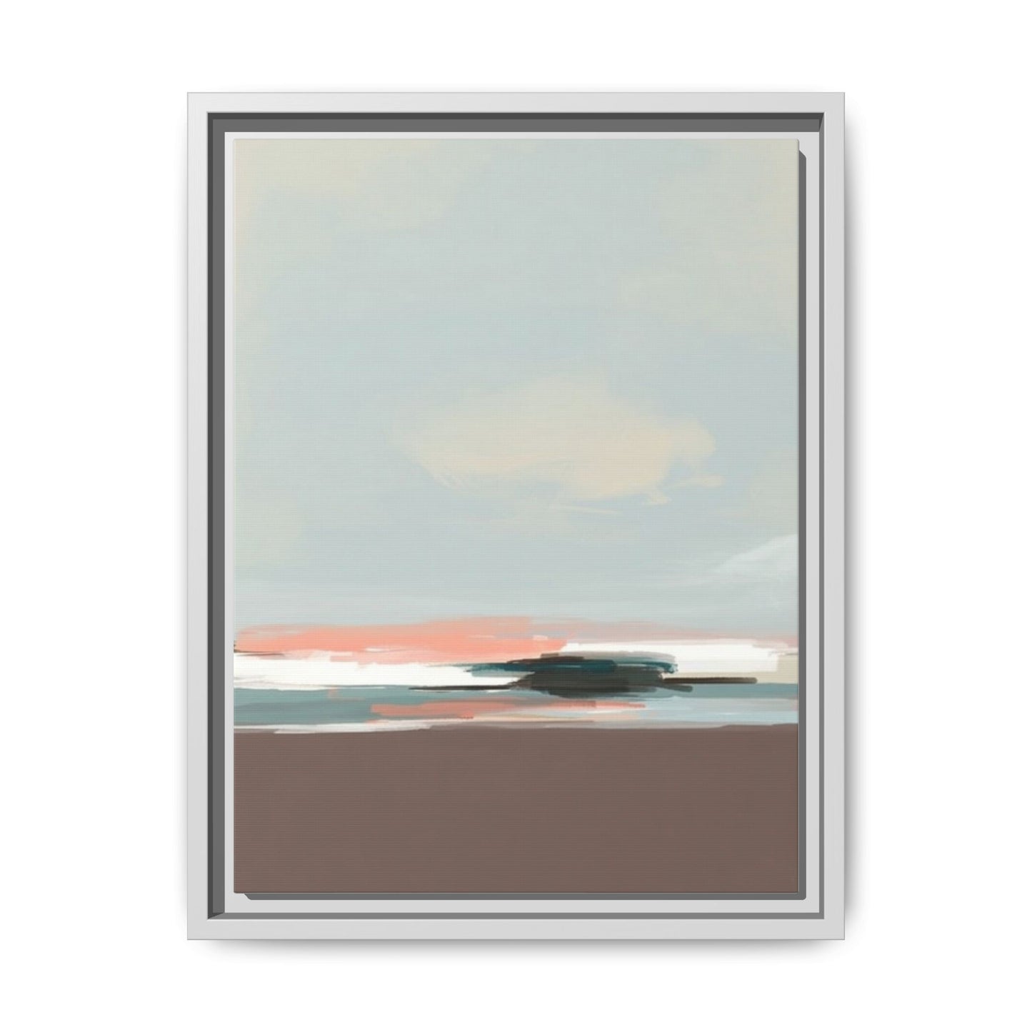 Framed Matte Canvas Print — Soft Coastal Abstract Landscape