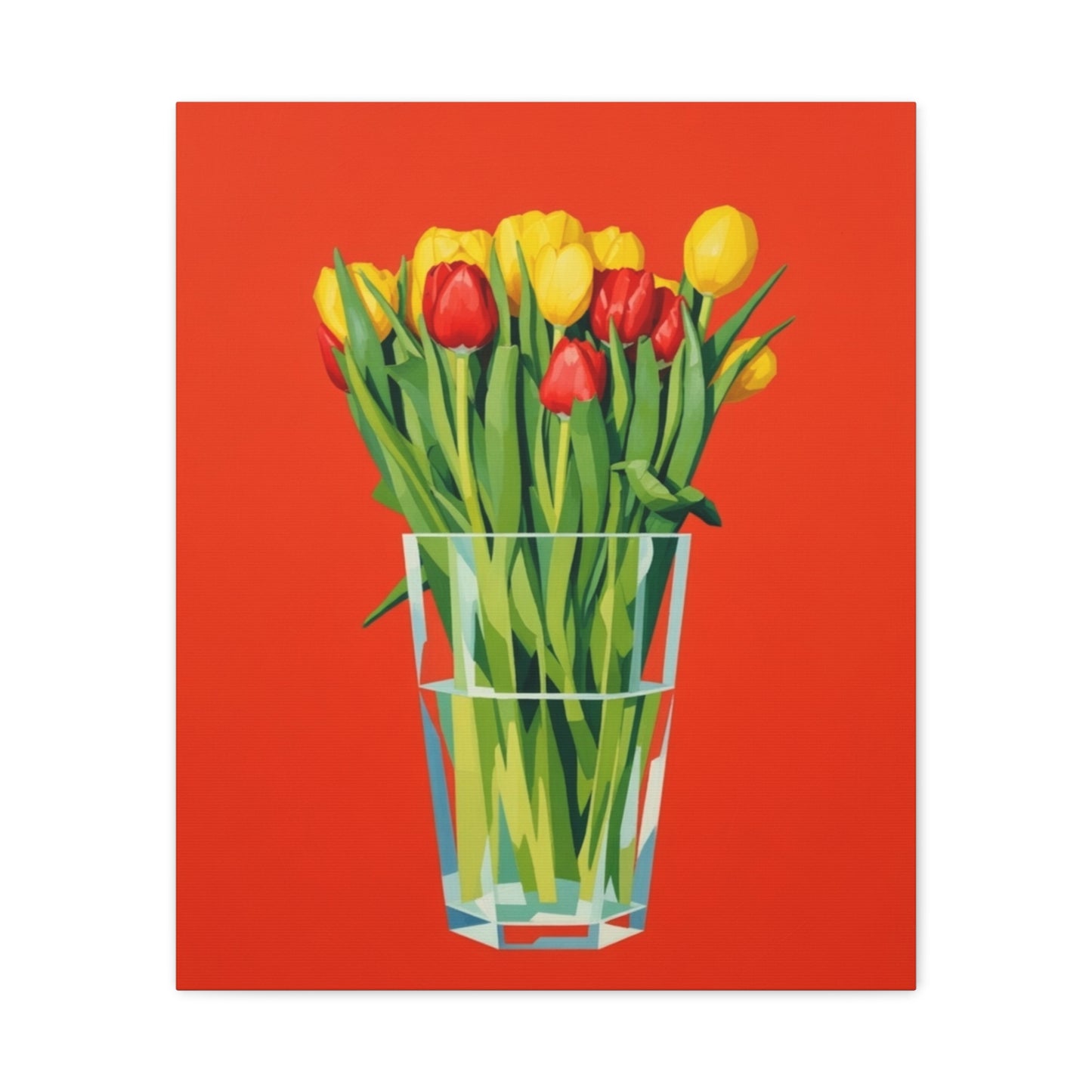 Tulip Bouquet Canvas Print — Vibrant Red Floral Wall Art