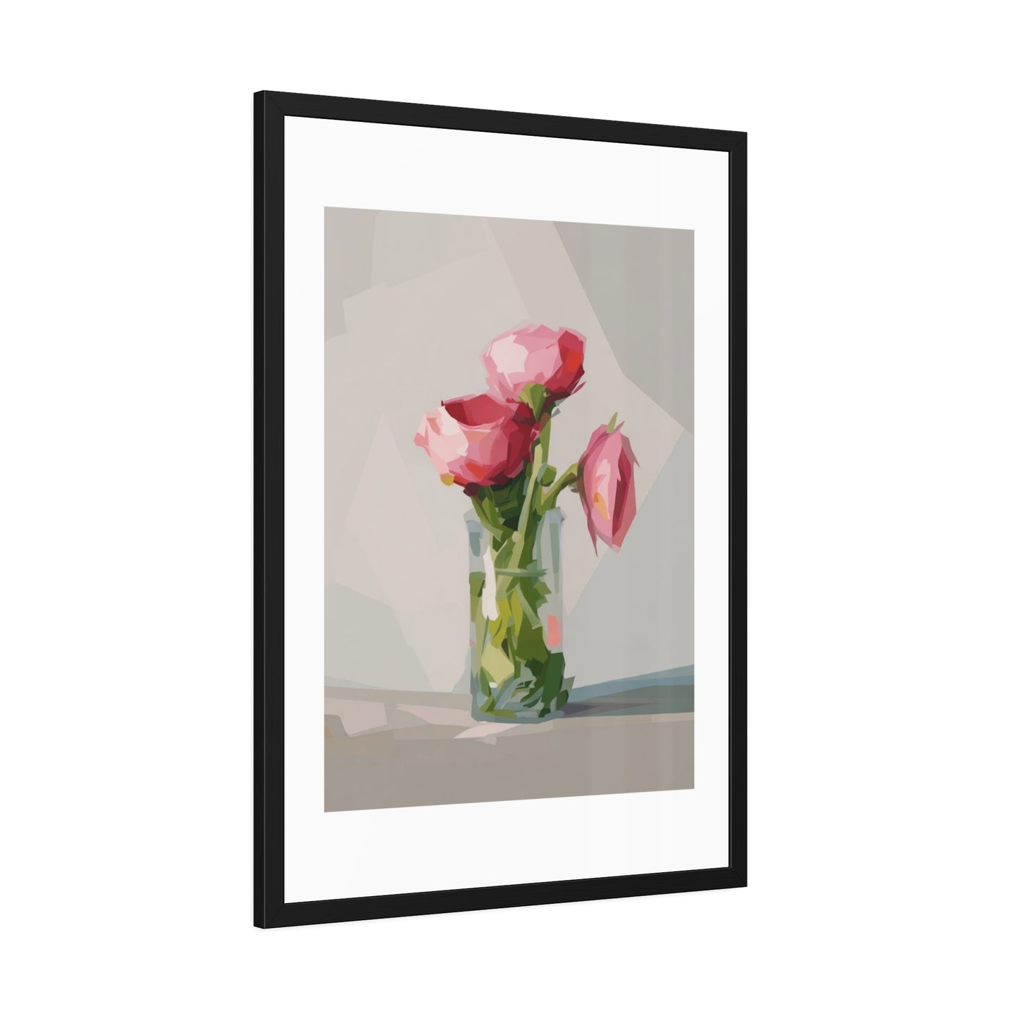 Framed Poster — Pink Peonies Vase Wall Art Print