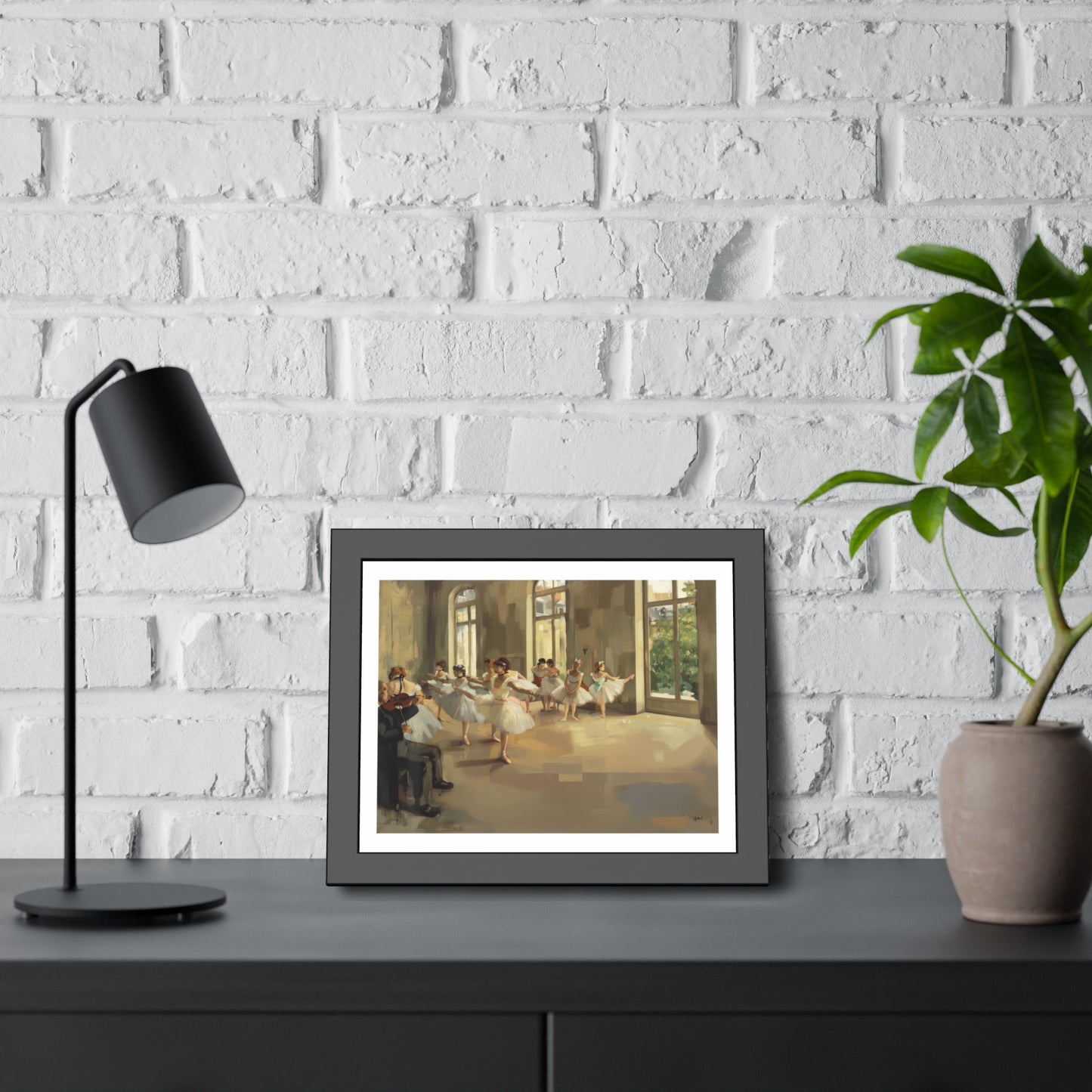 Ballet Rehearsal Framed Art Print — Dancer Studio Poster