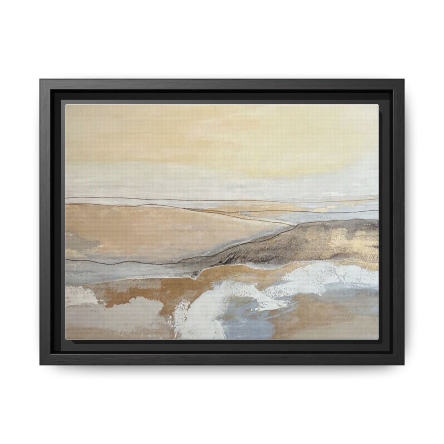 Framed Abstract Coastal Landscape Matte Canvas Wall Art