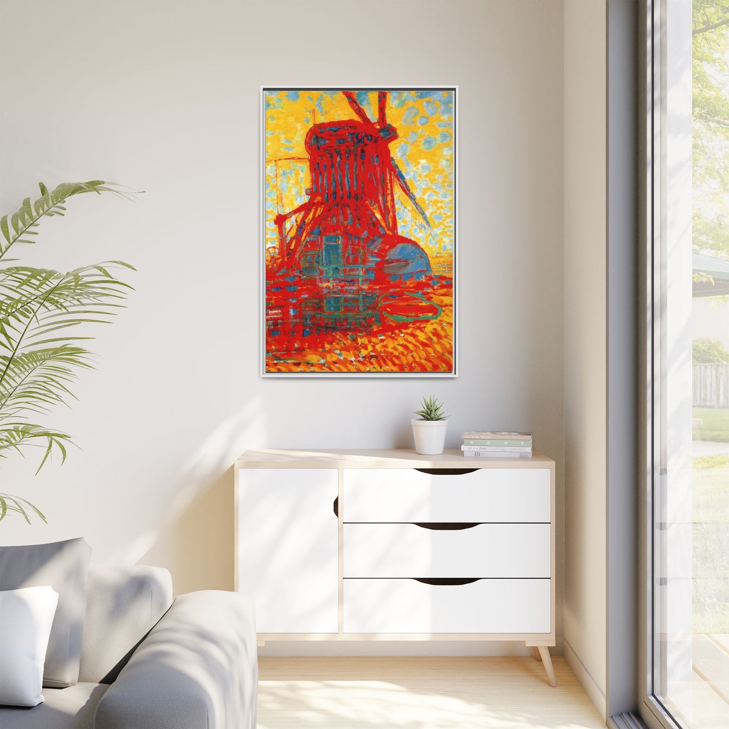 Mill by Sunlight by Piet Mondrian Matte Framed Canvas Wall Art Print
