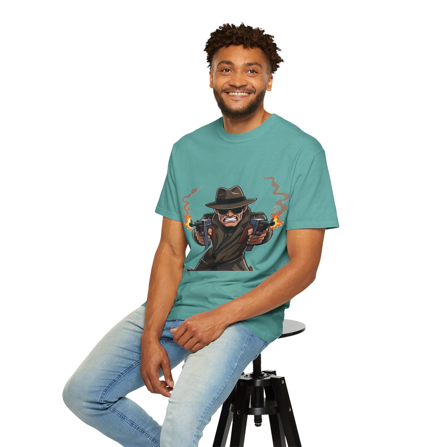 Vintage Gangster Shooter T-Shirt – Retro Mobster Graphic Tee