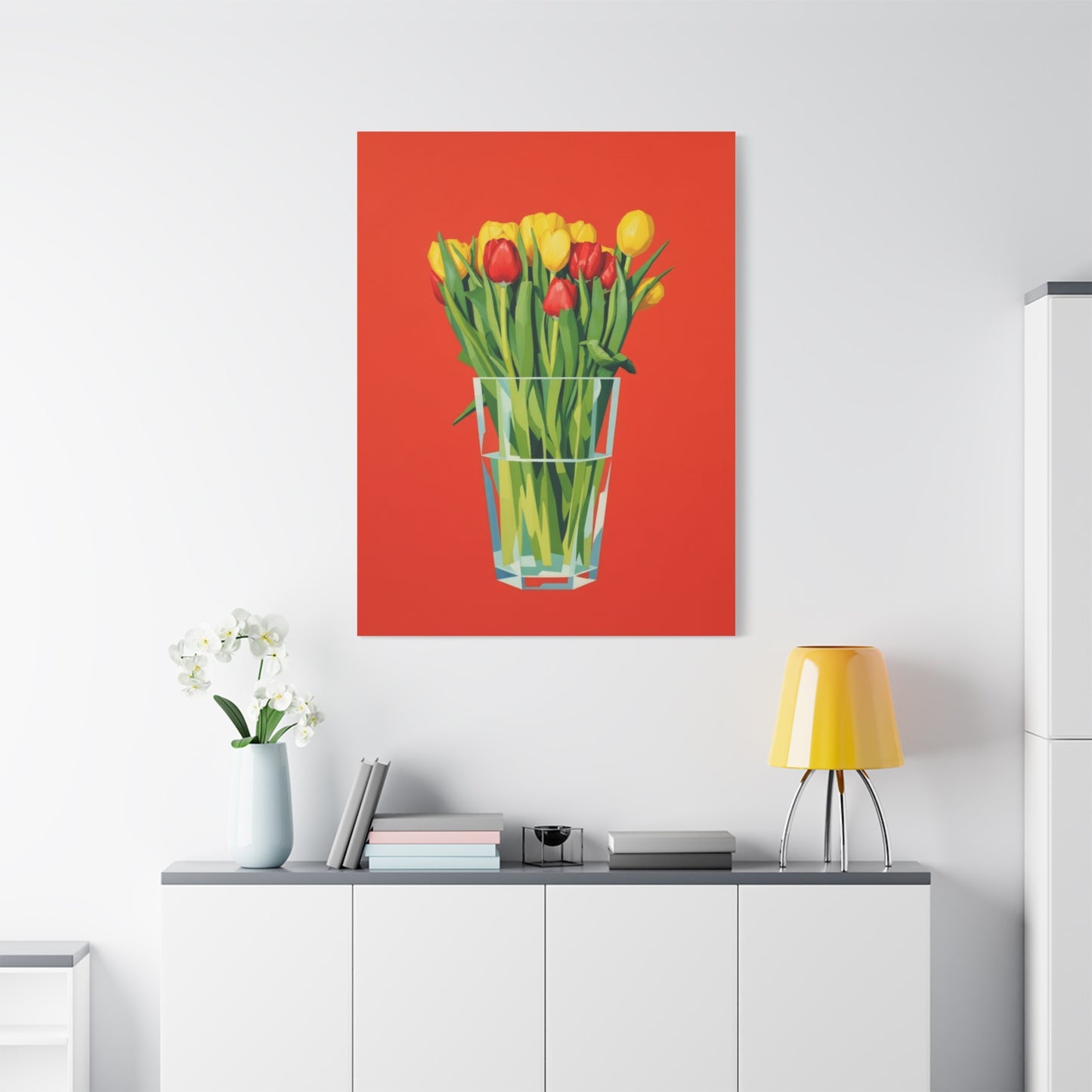 Tulip Bouquet Canvas Print — Vibrant Red Floral Wall Art