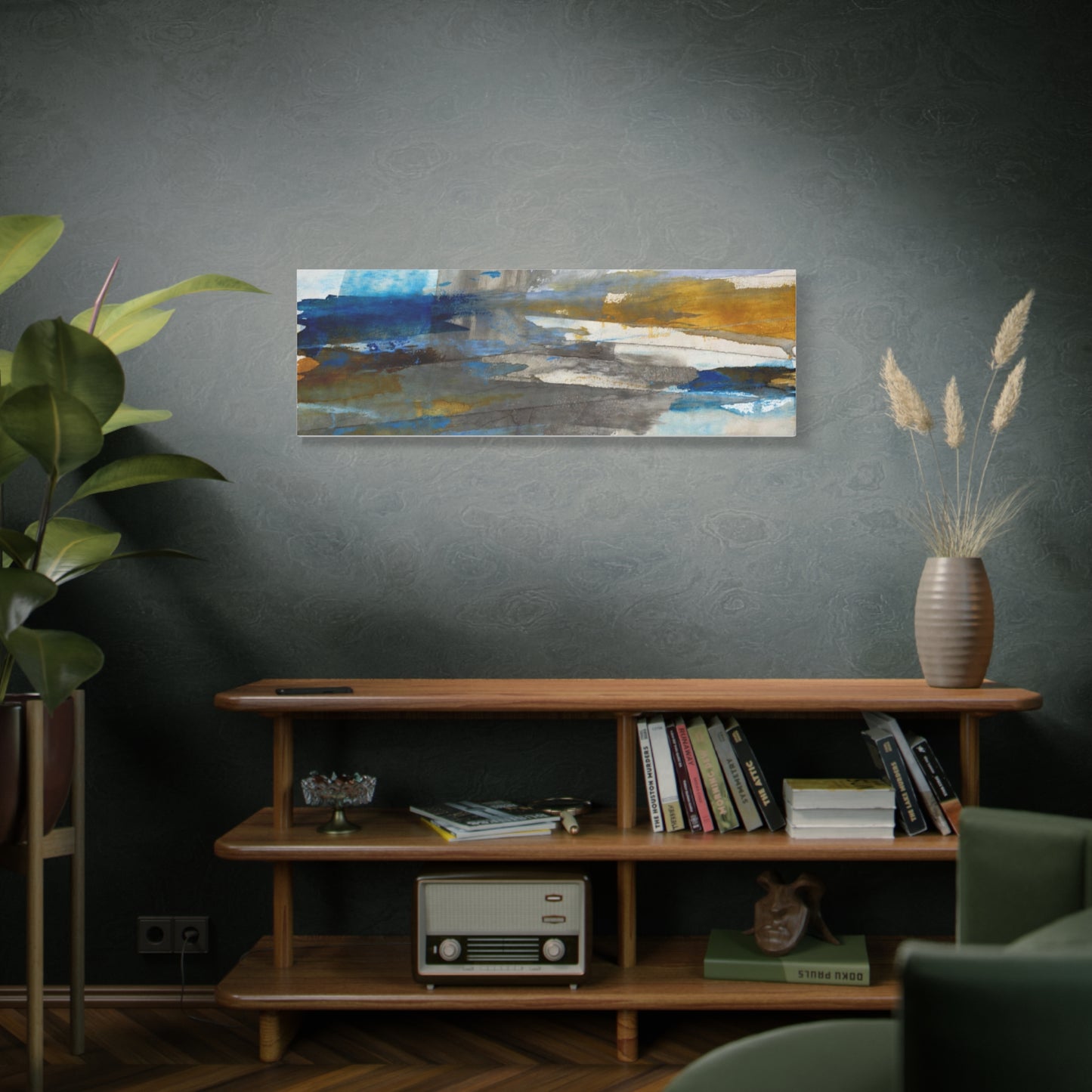 Abstract Coastal Blue Matte Canvas Print — Stretched 1.25" Wall Art
