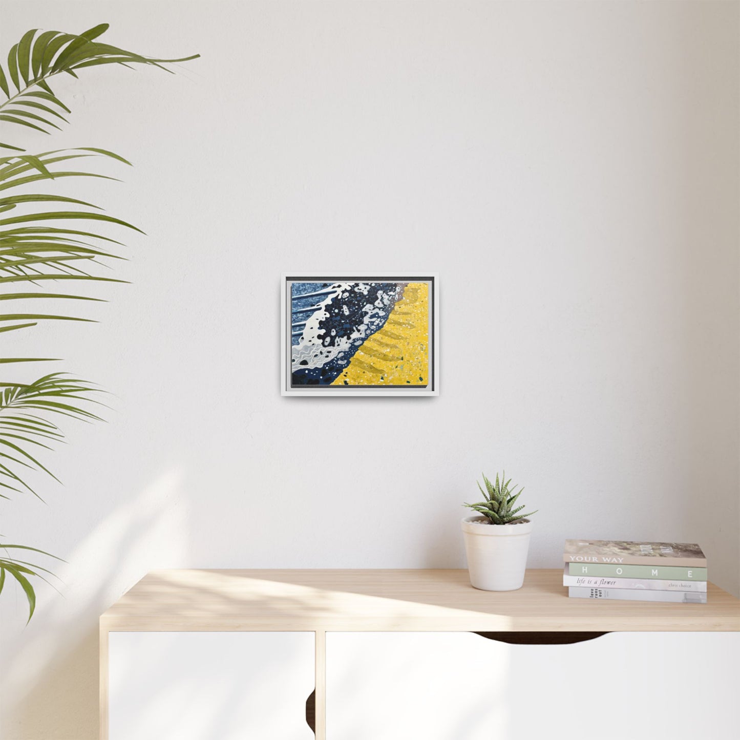 Framed Abstract Ocean & Sand Matte Canvas Print