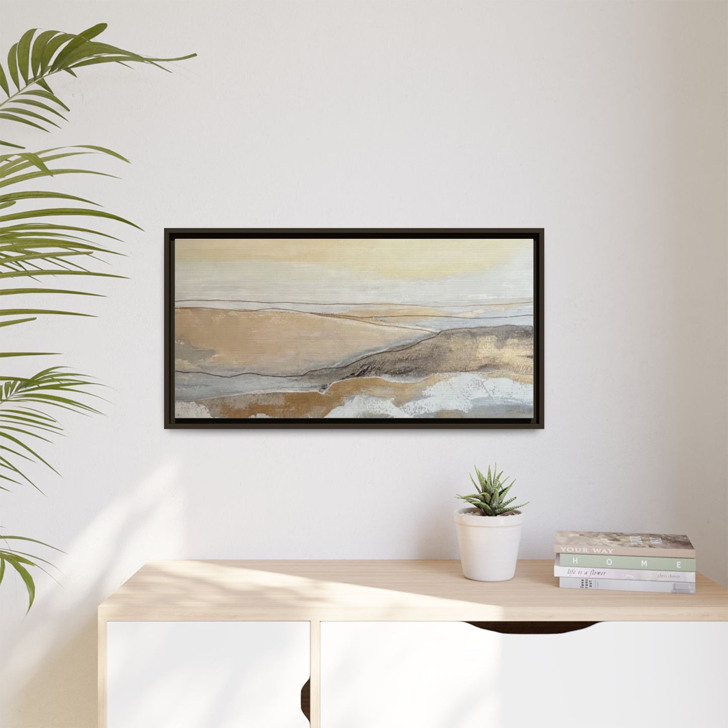Framed Abstract Coastal Landscape Matte Canvas Wall Art