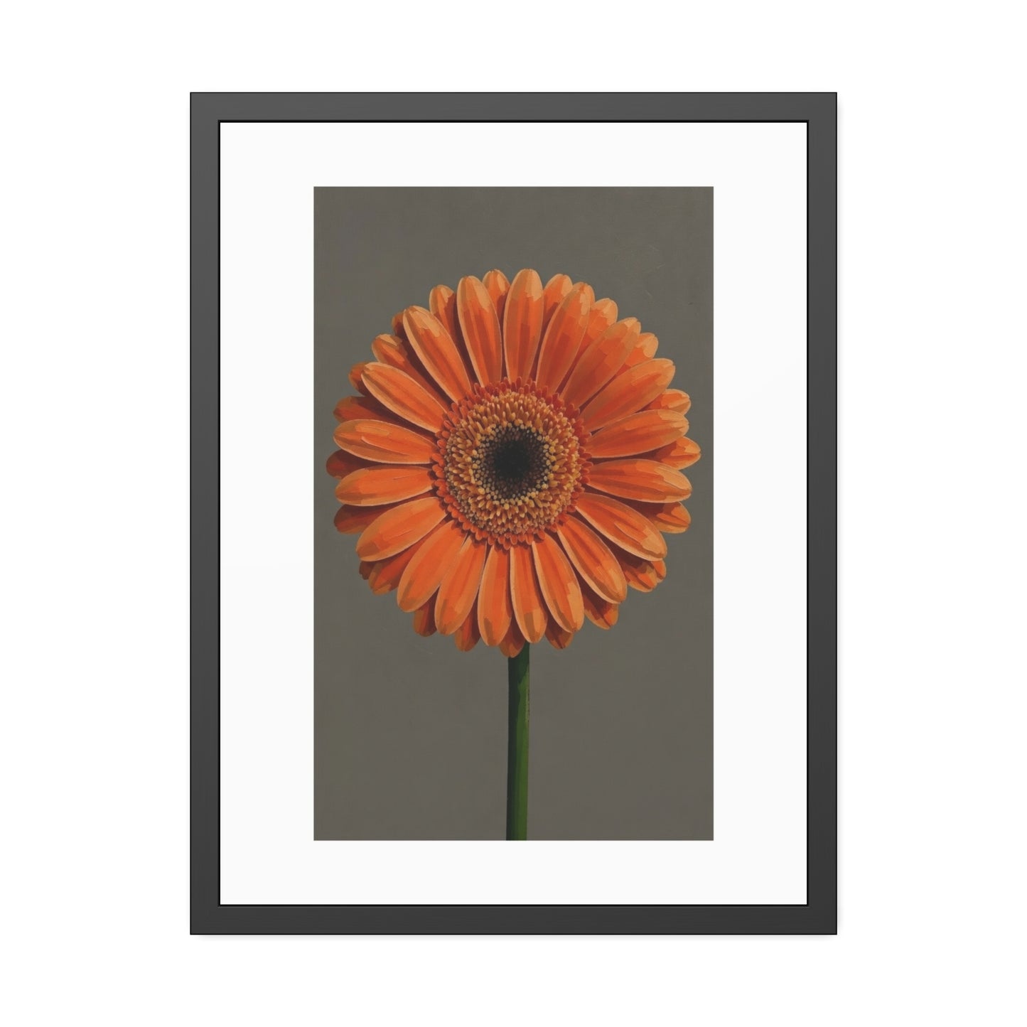 Orange Gerbera Framed Poster — Floral Wall Art Print