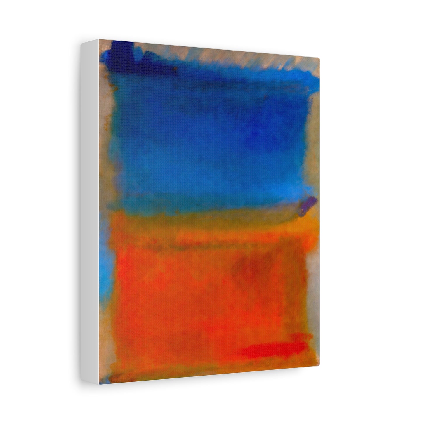 Abstract Blue and Orange Canvas Print — Modern Stretched Wall Art