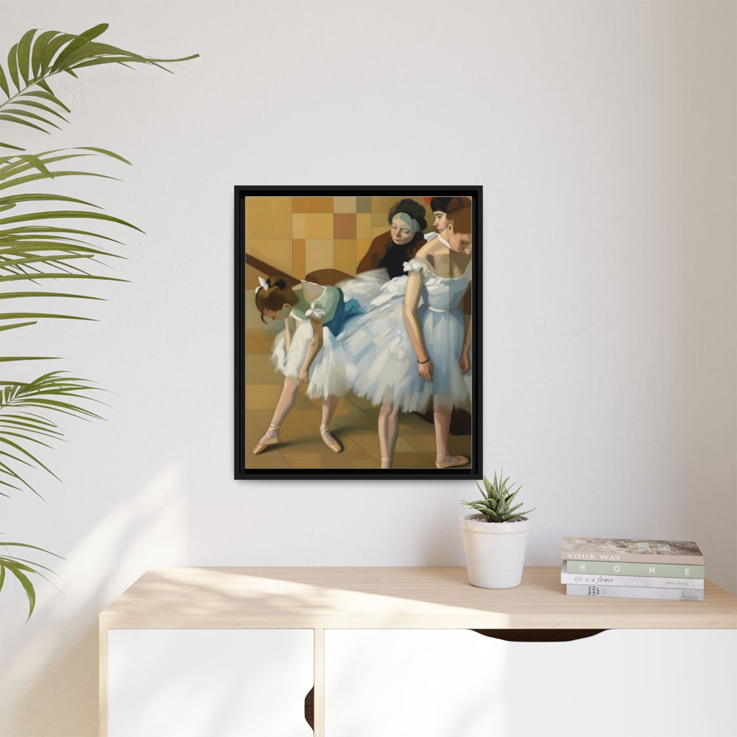 Ballet Dancers Matte Framed Canvas – Impressionist Dance Wall Art