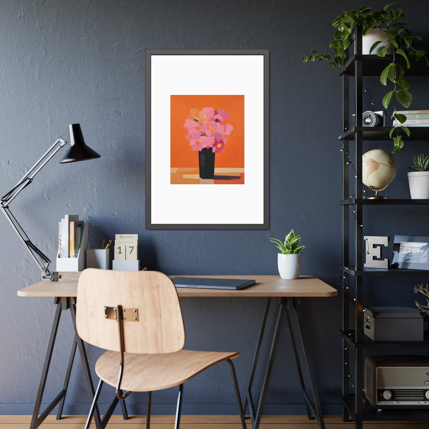 Floral Still Life Framed Poster — Pink Bouquet Art Print