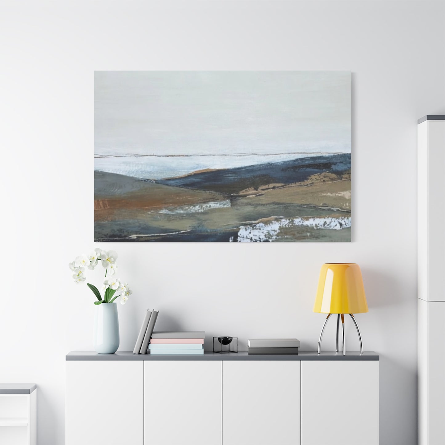 Abstract Coastal Landscape Canvas — Stretched Matte Wall Art