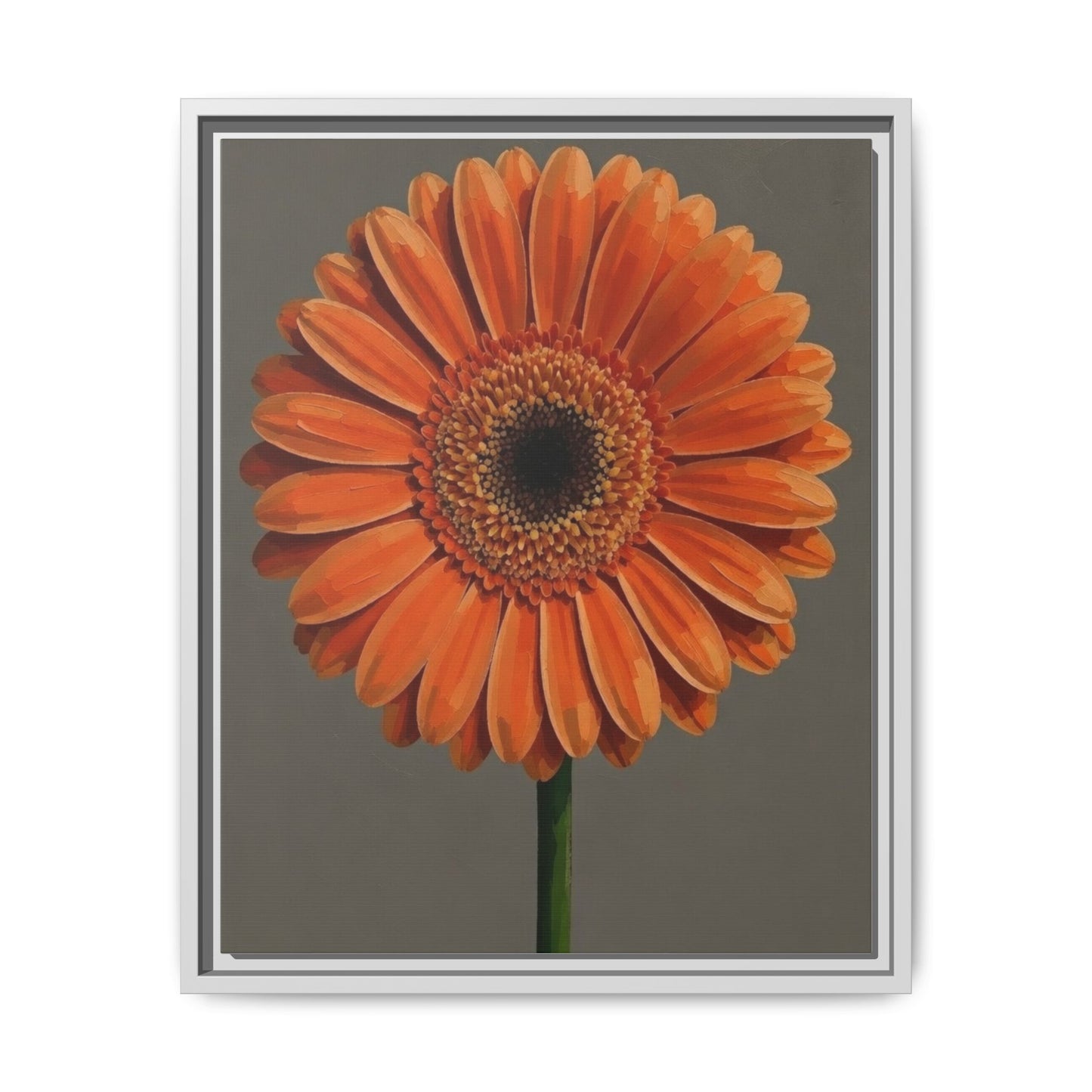 Orange Gerbera Daisy Matte Canvas Print (Framed)