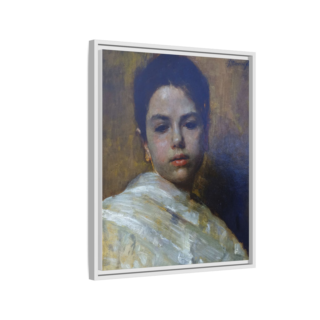 Carminella by Antonio Mancini Framed Matte Canvas Art Print