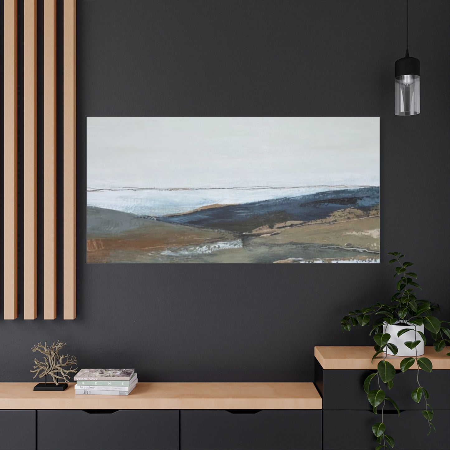 Abstract Coastal Landscape Canvas — Stretched Matte Wall Art