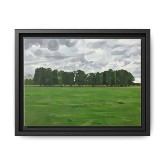 Framed Matte Canvas Print — Minimalist Green Landscape Art