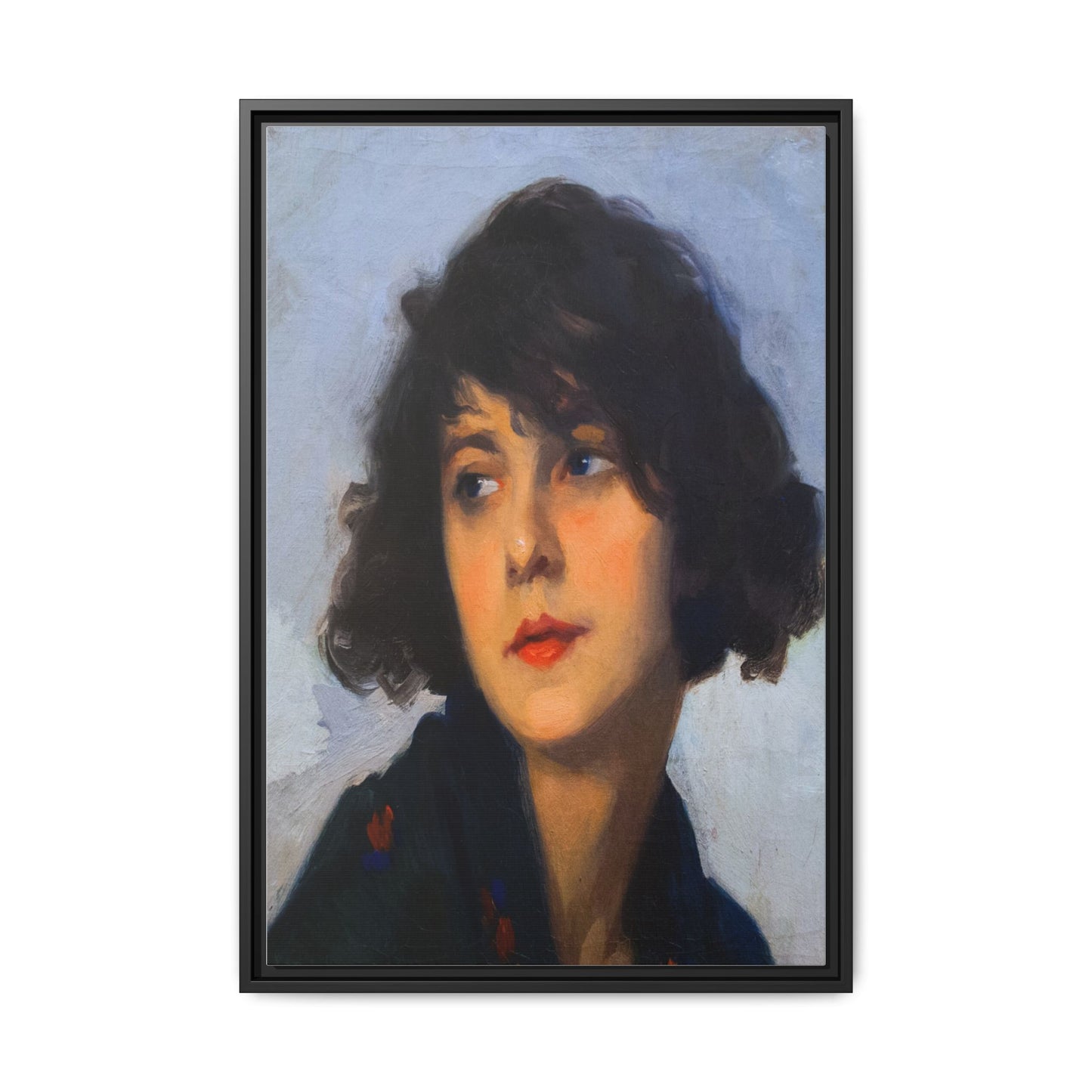 Mulher do chale verde (cropped) by Cyprien Eugene Boulet Framed Matte Canvas Print