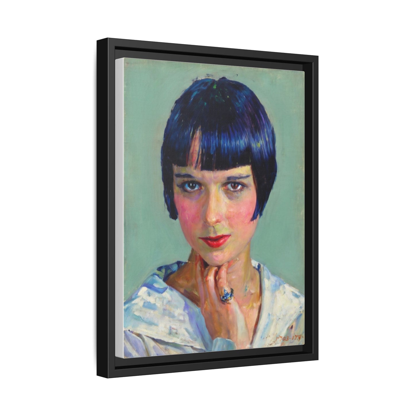 Framed Matte Canvas Portrait Print — Vintage Flapper Woman