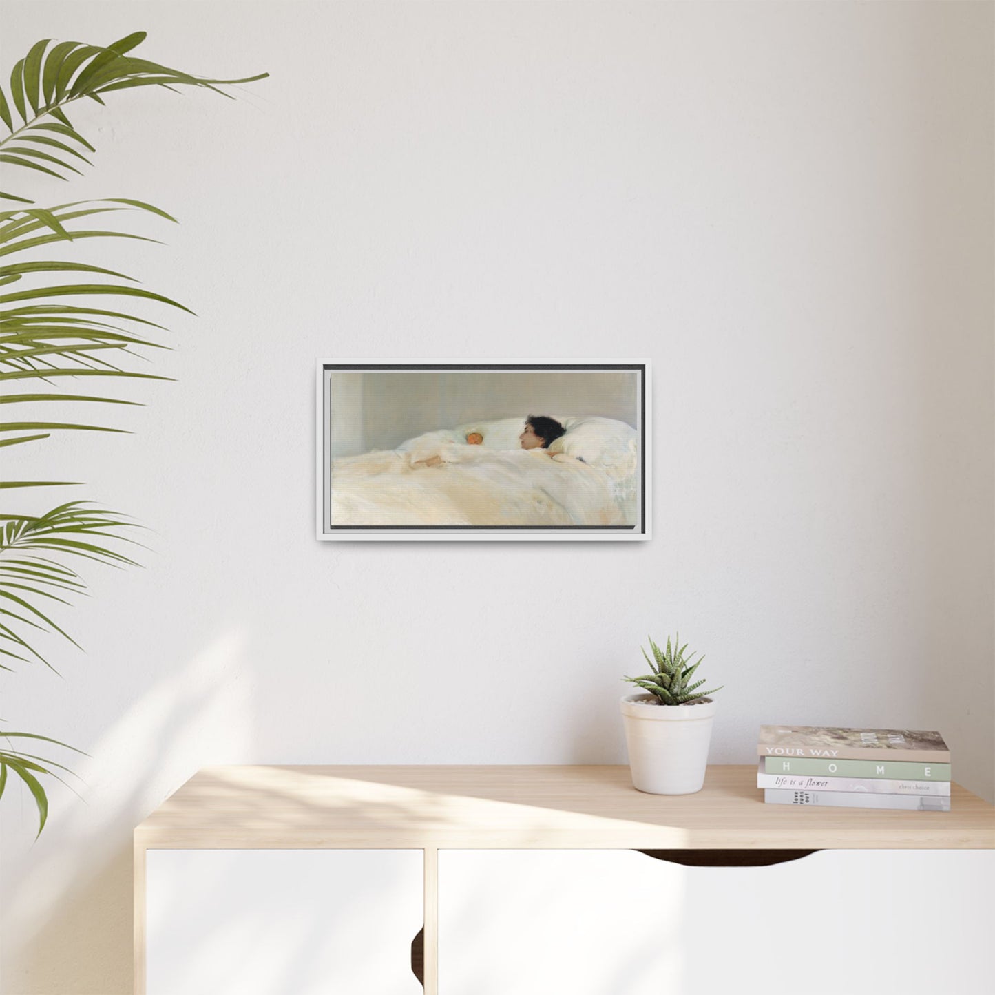Mother by Joaquin Sorolla y Bastida Framed Matte Canvas Wall Art Print