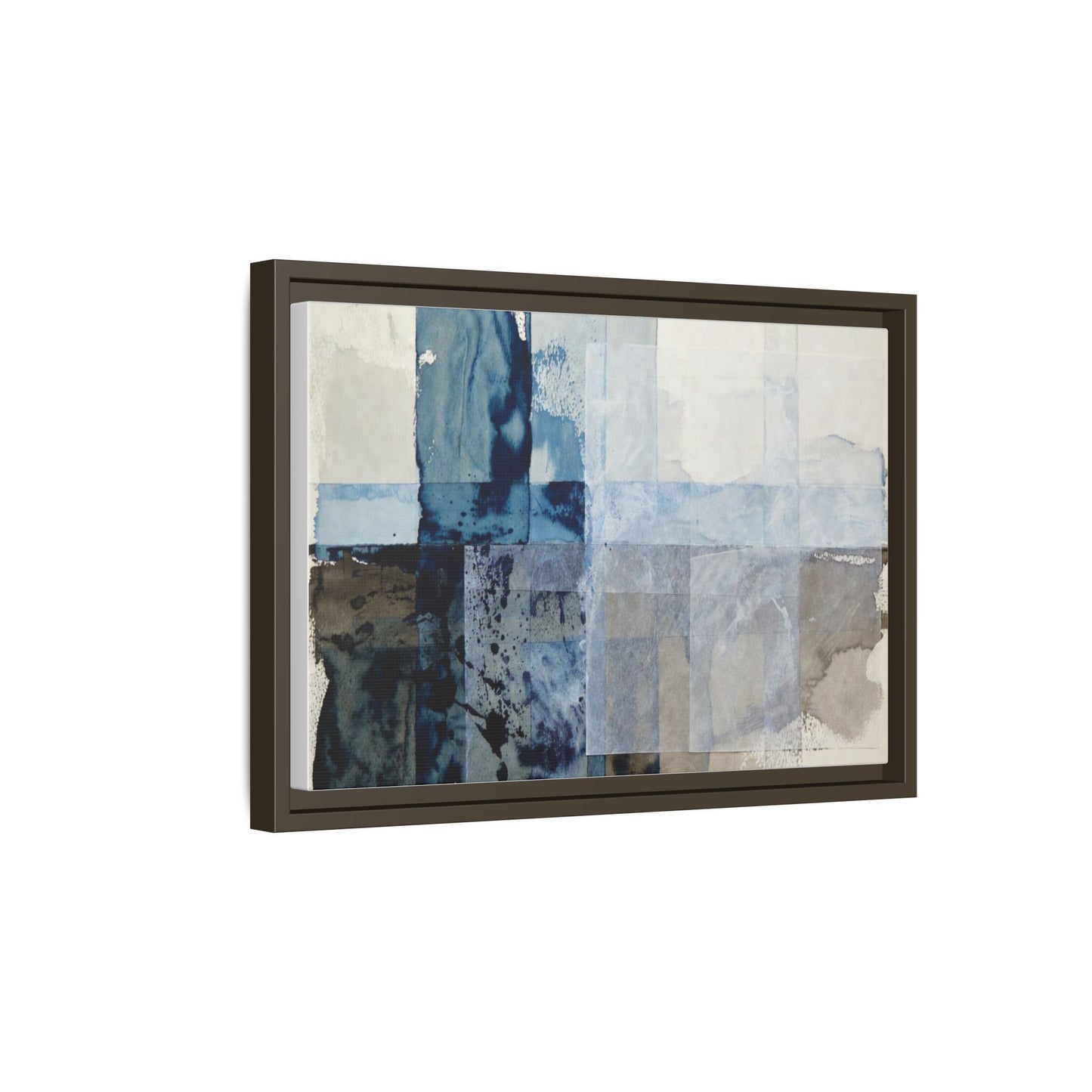 Abstract Coastal Blue Framed Canvas Art