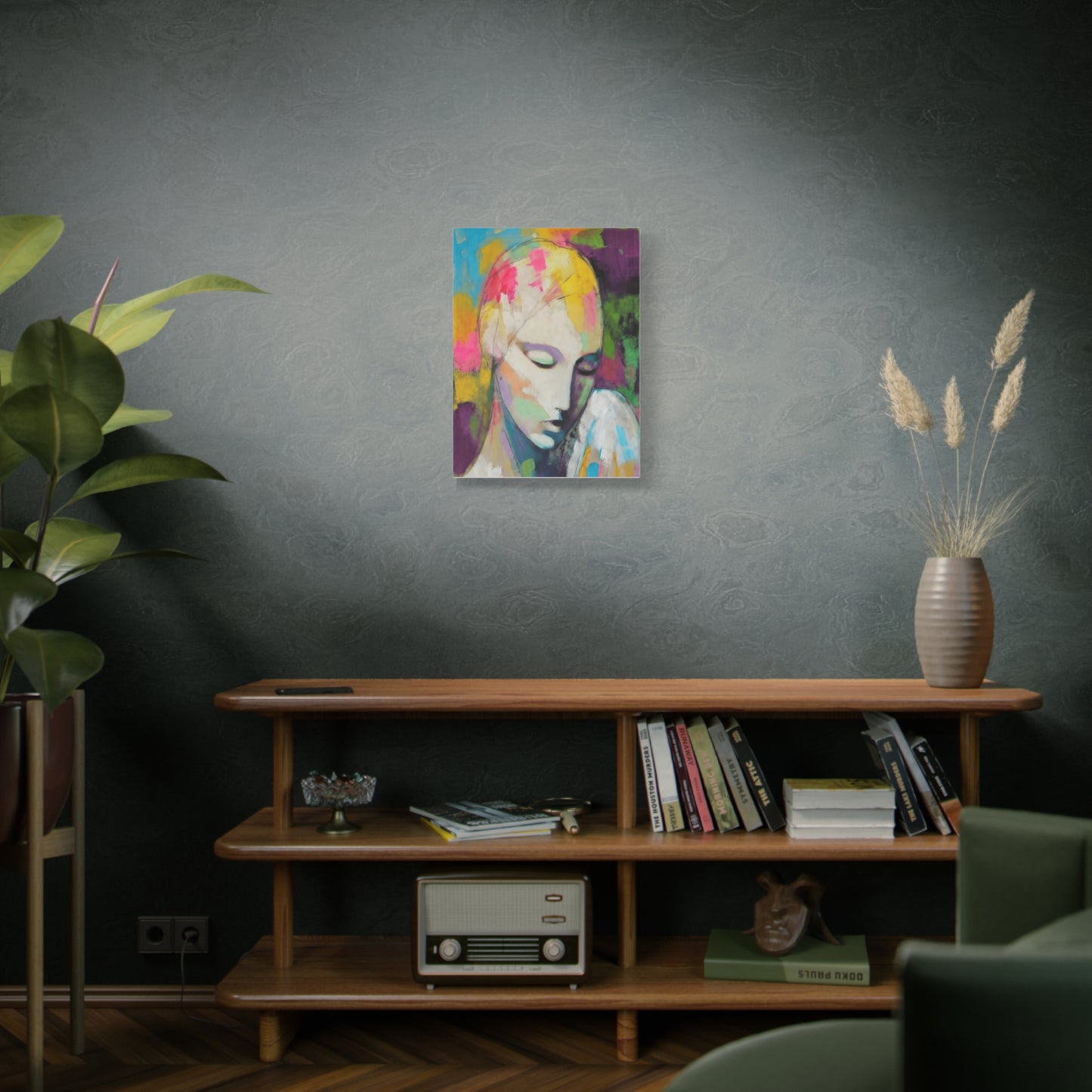 Abstract Angel Portrait Canvas - Colorful Modern Wall Art
