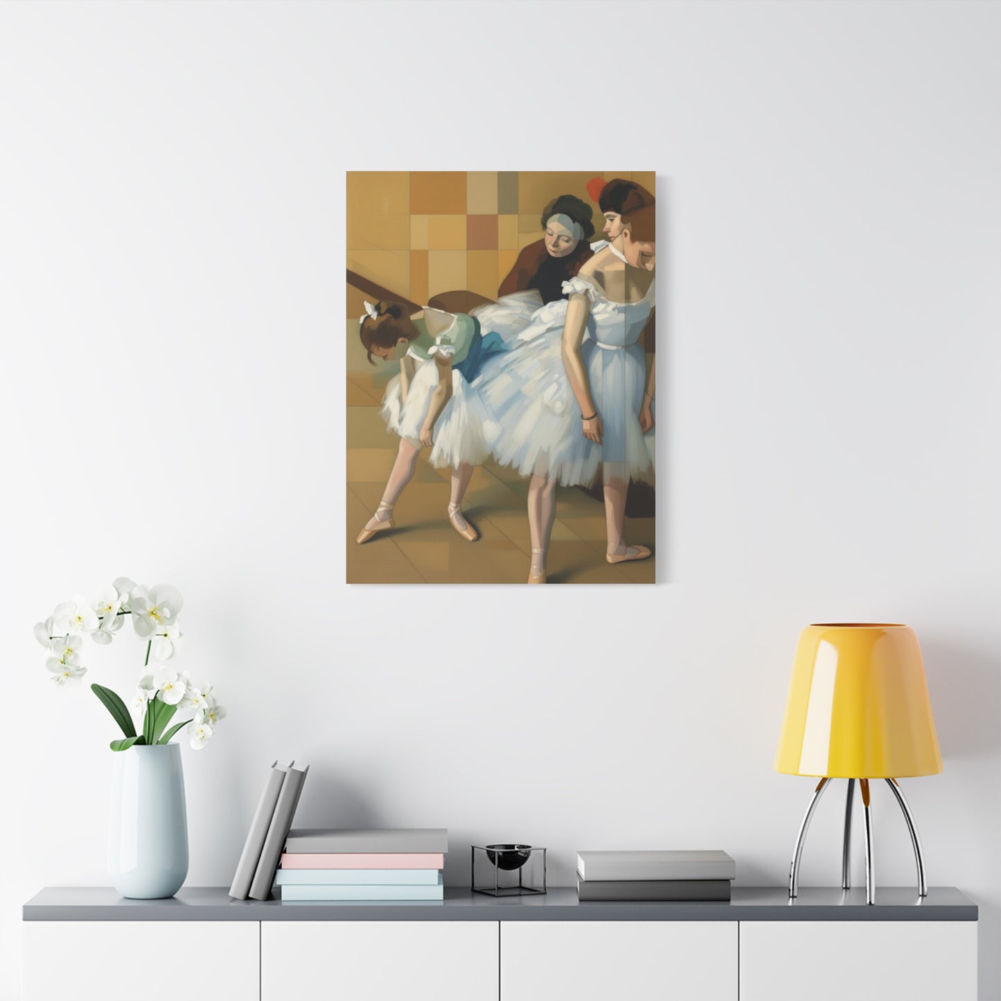 Ballerina Dancers Matte Stretched Canvas Wall Art