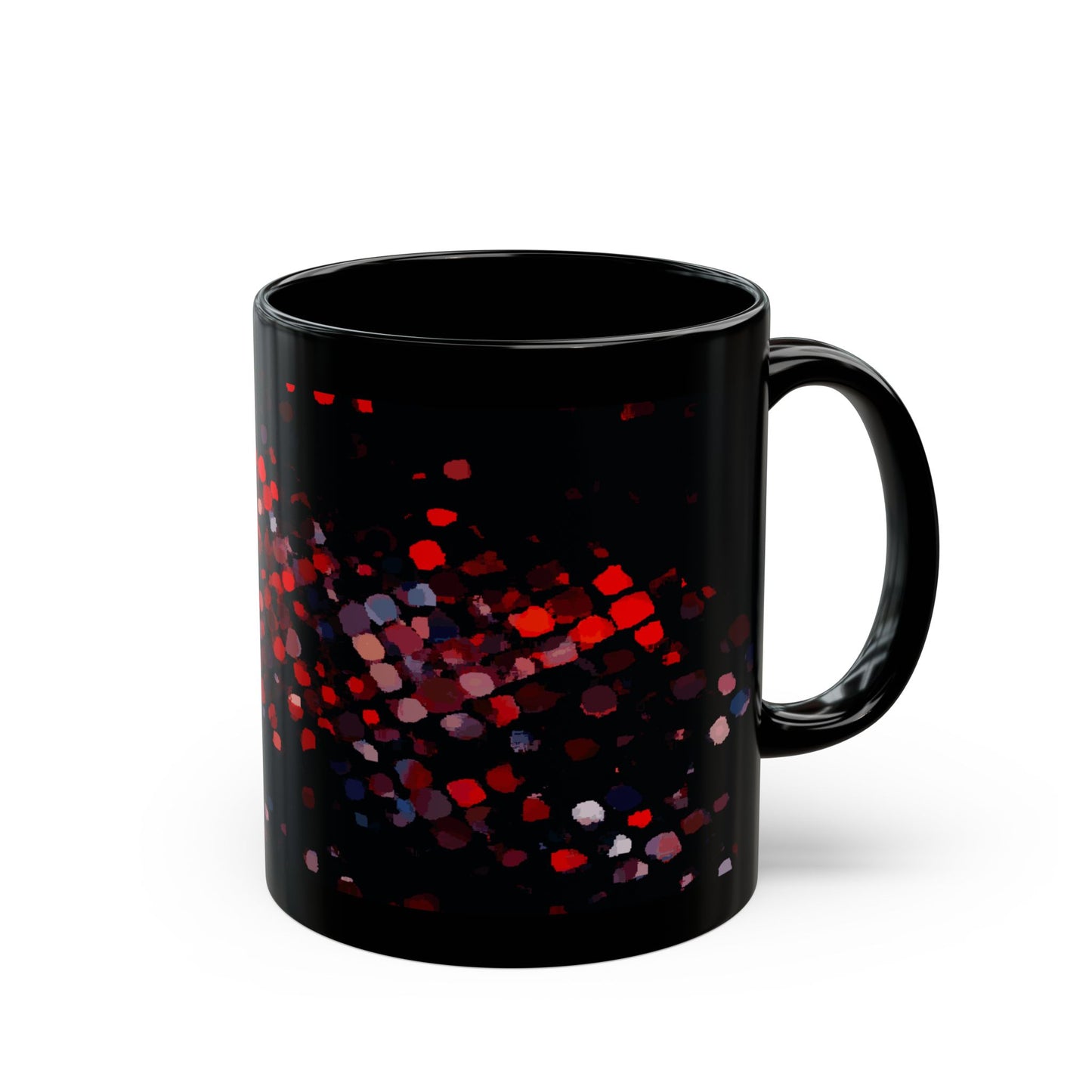 Red Mosaic Sparkle Black Coffee Mug – 11oz & 15oz