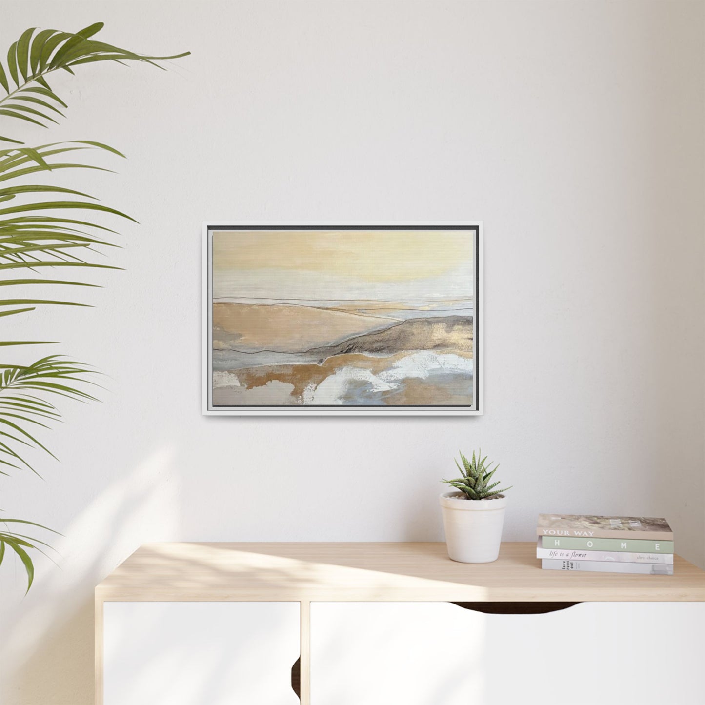 Framed Abstract Coastal Landscape Matte Canvas Wall Art
