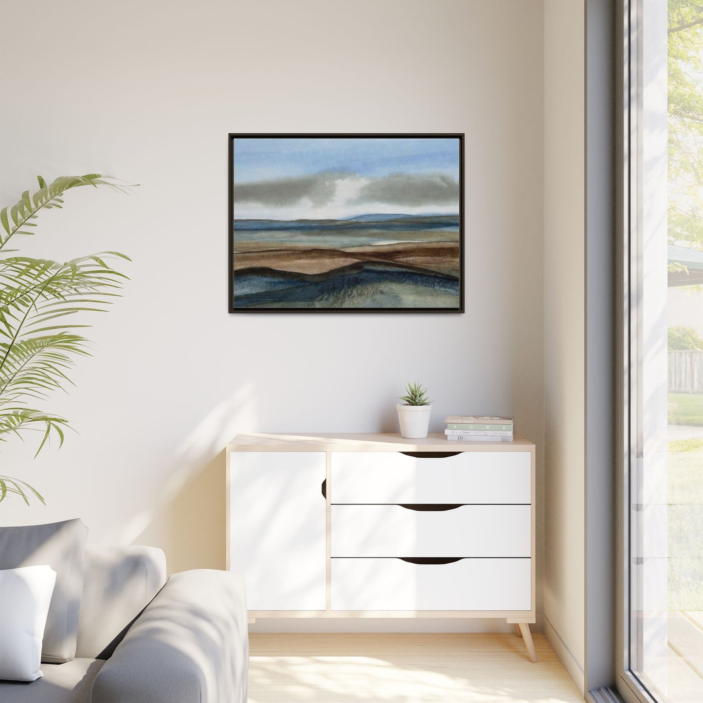 Matte Canvas Landscape, Framed (Multi-color)