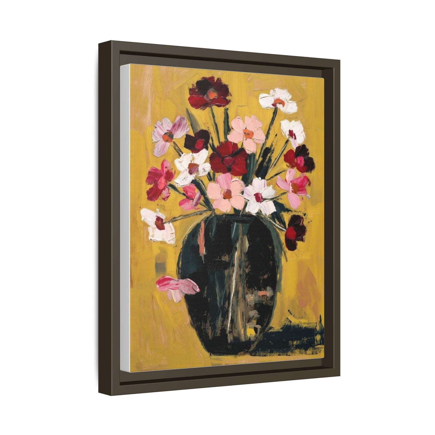Framed Matte Canvas Floral Still Life Wall Art