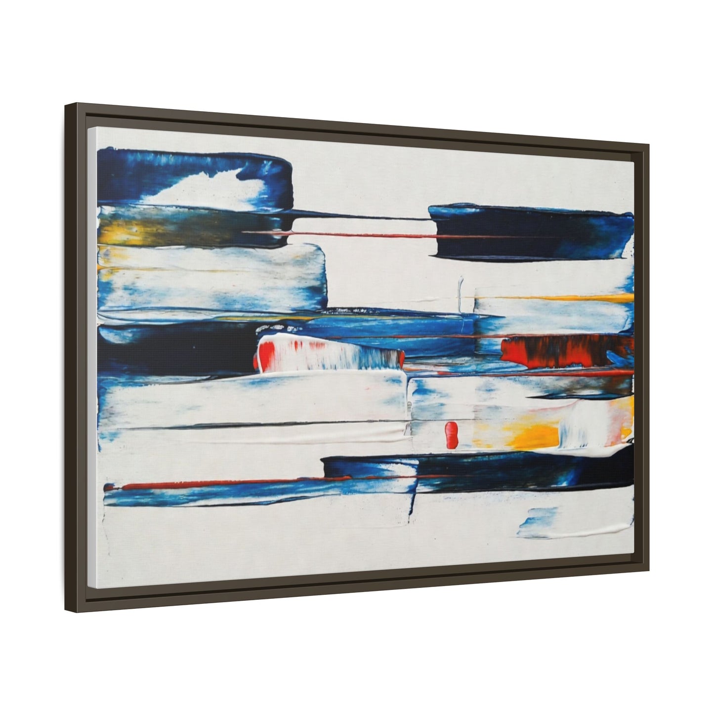 Abstract Coastal Brushstrokes Framed Canvas Print