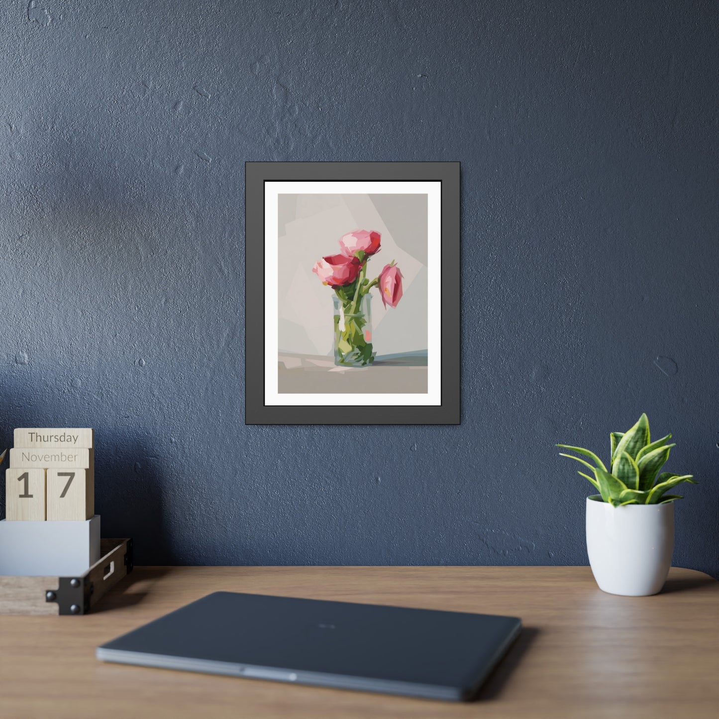 Framed Poster — Pink Peonies Vase Wall Art Print