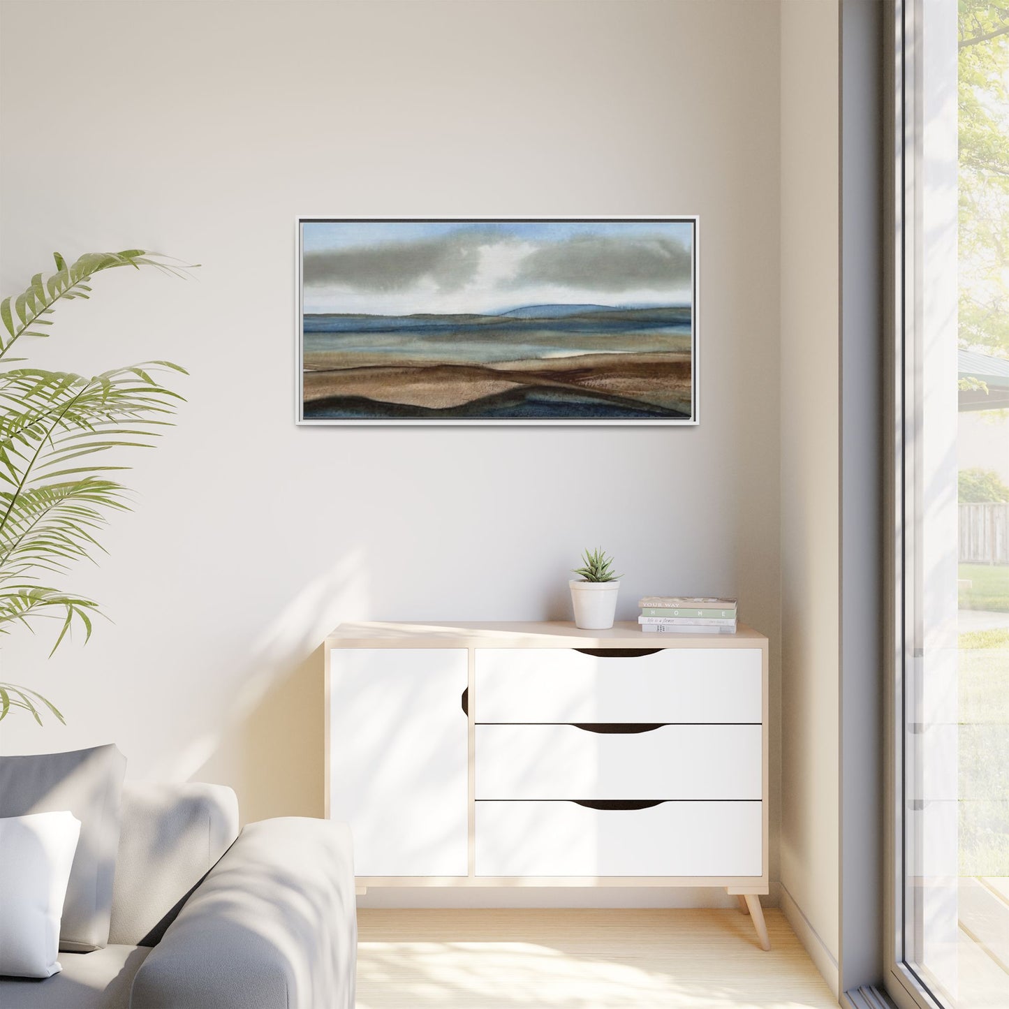 Matte Canvas Landscape, Framed (Multi-color)