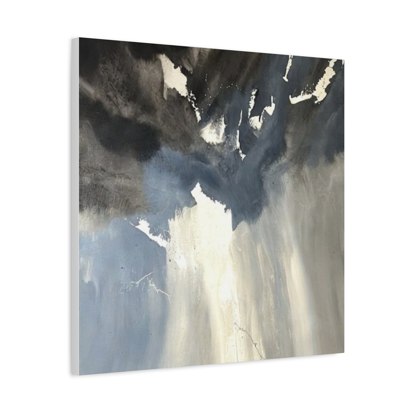Abstract Storm Canvas Print — Dramatic Blue & Gray Matte Wall Art