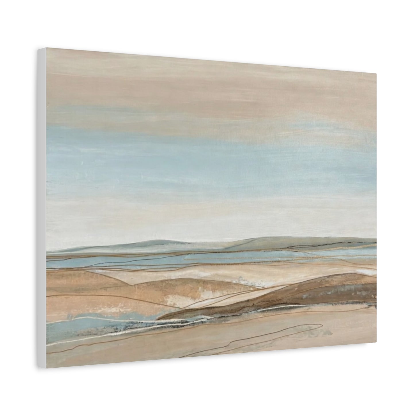 Coastal Pastel Landscape Canvas — Matte Stretched Wall Art