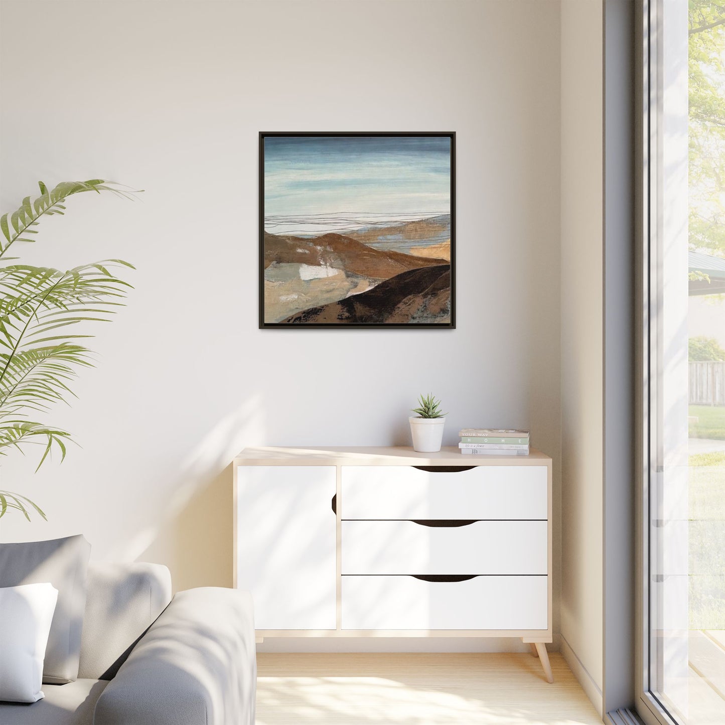Framed Matte Canvas Art — Serene Abstract Landscape
