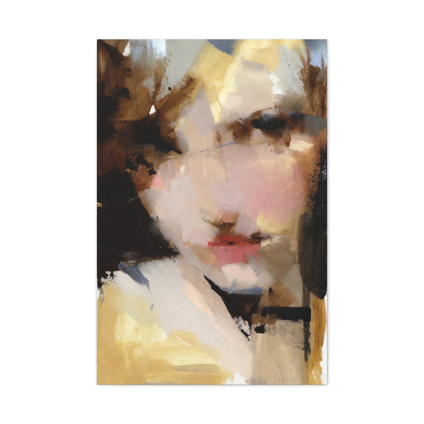 Abstract Portrait Matte Canvas Print — Modern Feminine Wall Art