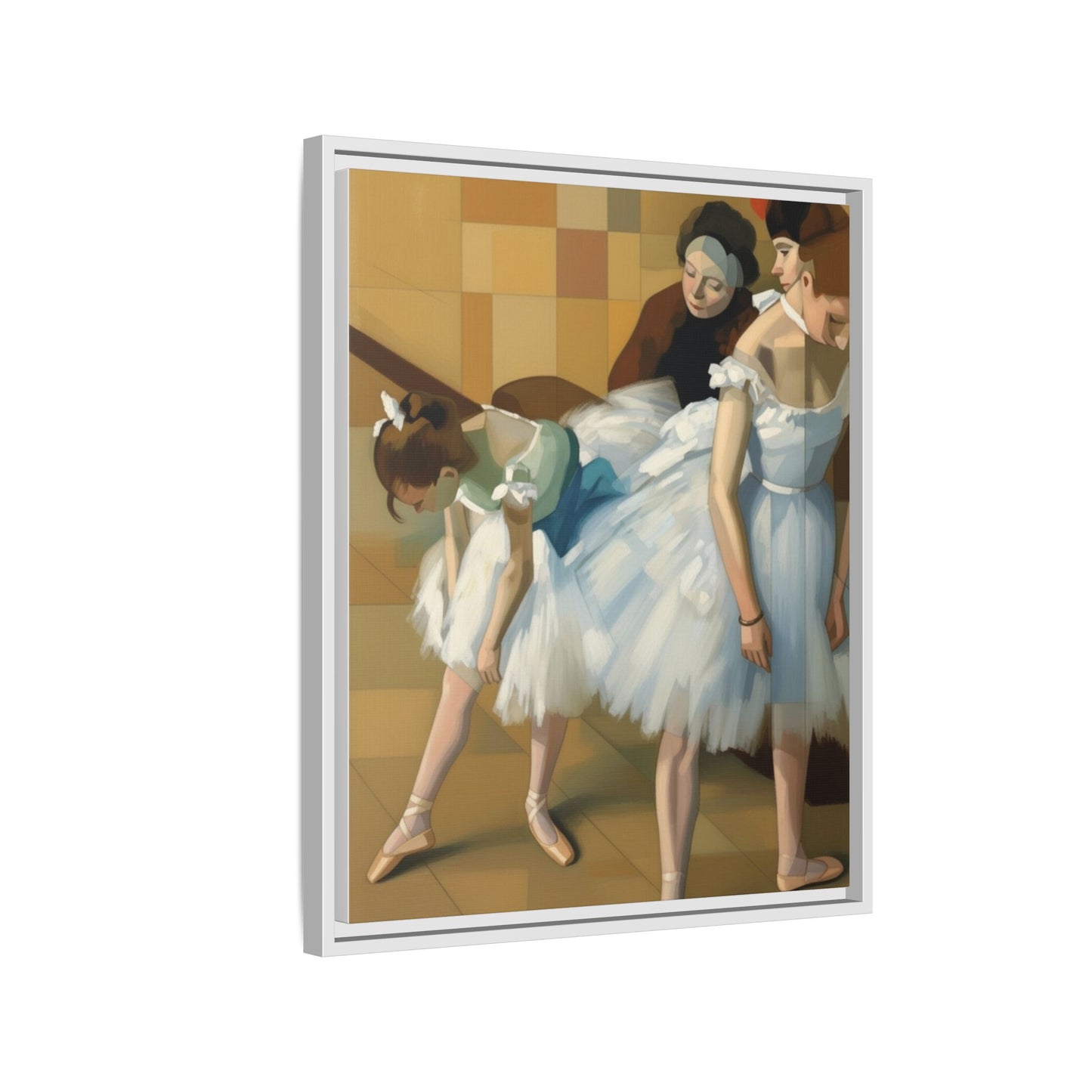 Ballet Dancers Matte Framed Canvas – Impressionist Dance Wall Art