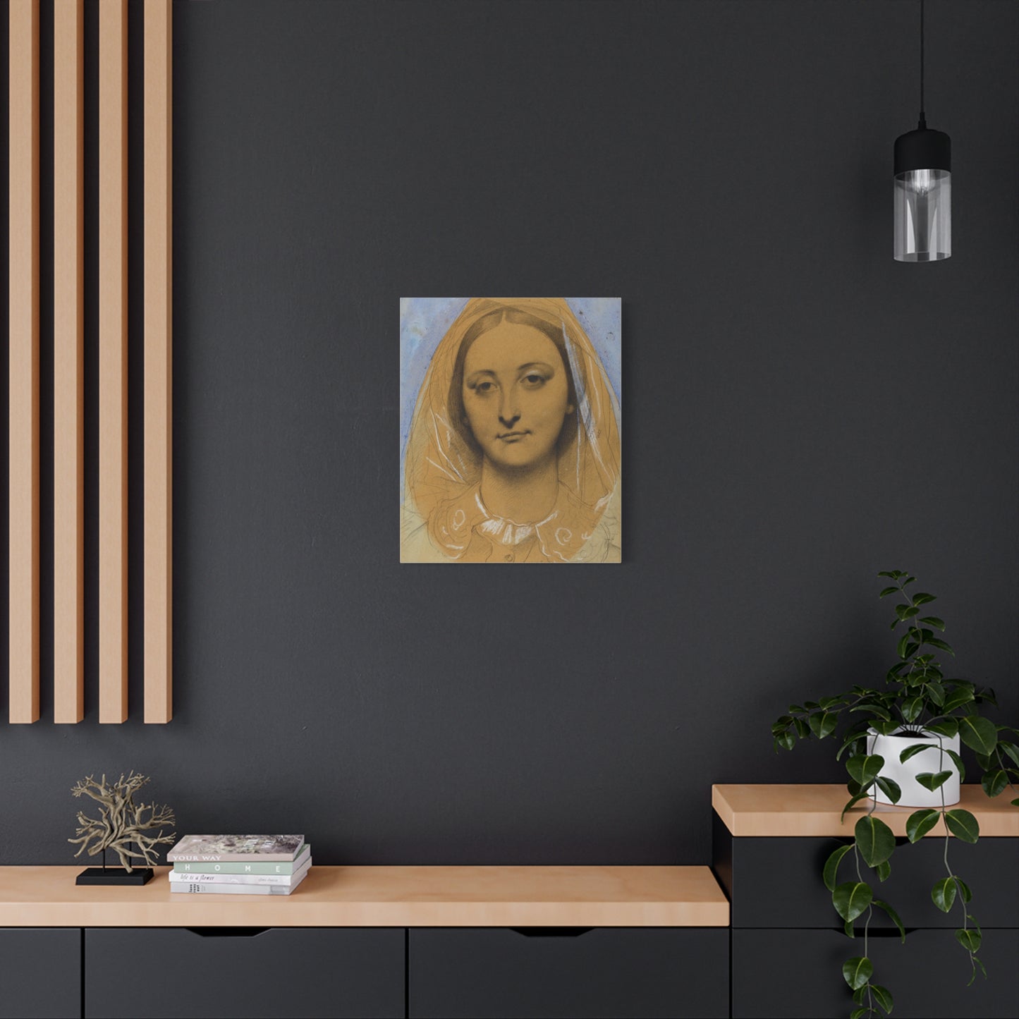 Mademoiselle Mary de Borderieux by Jean Auguste Dominique Ingres Matte Stretched Canvas Wall Art