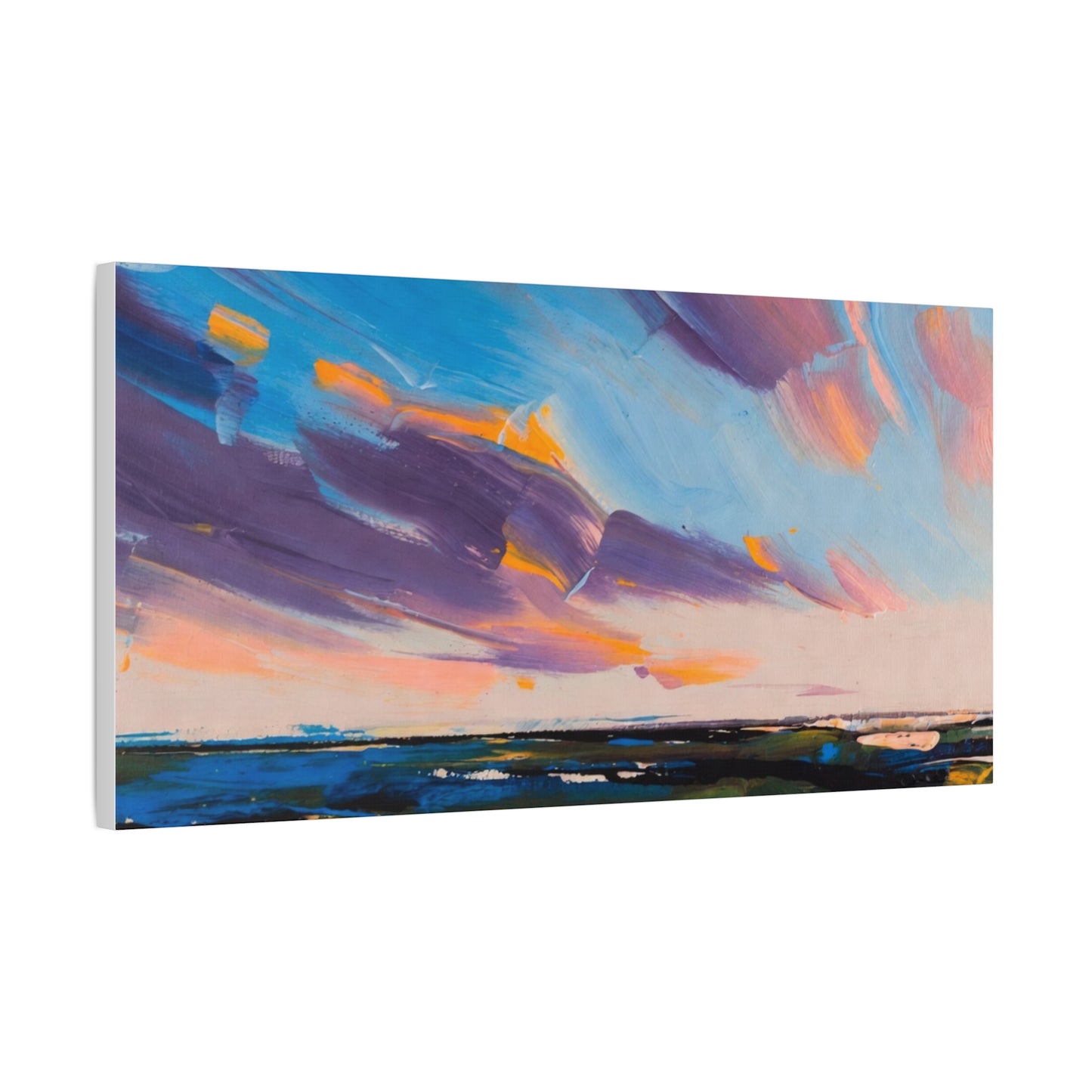 Abstract Coastal Sunset Canvas Print — Matte Stretched Wall Art