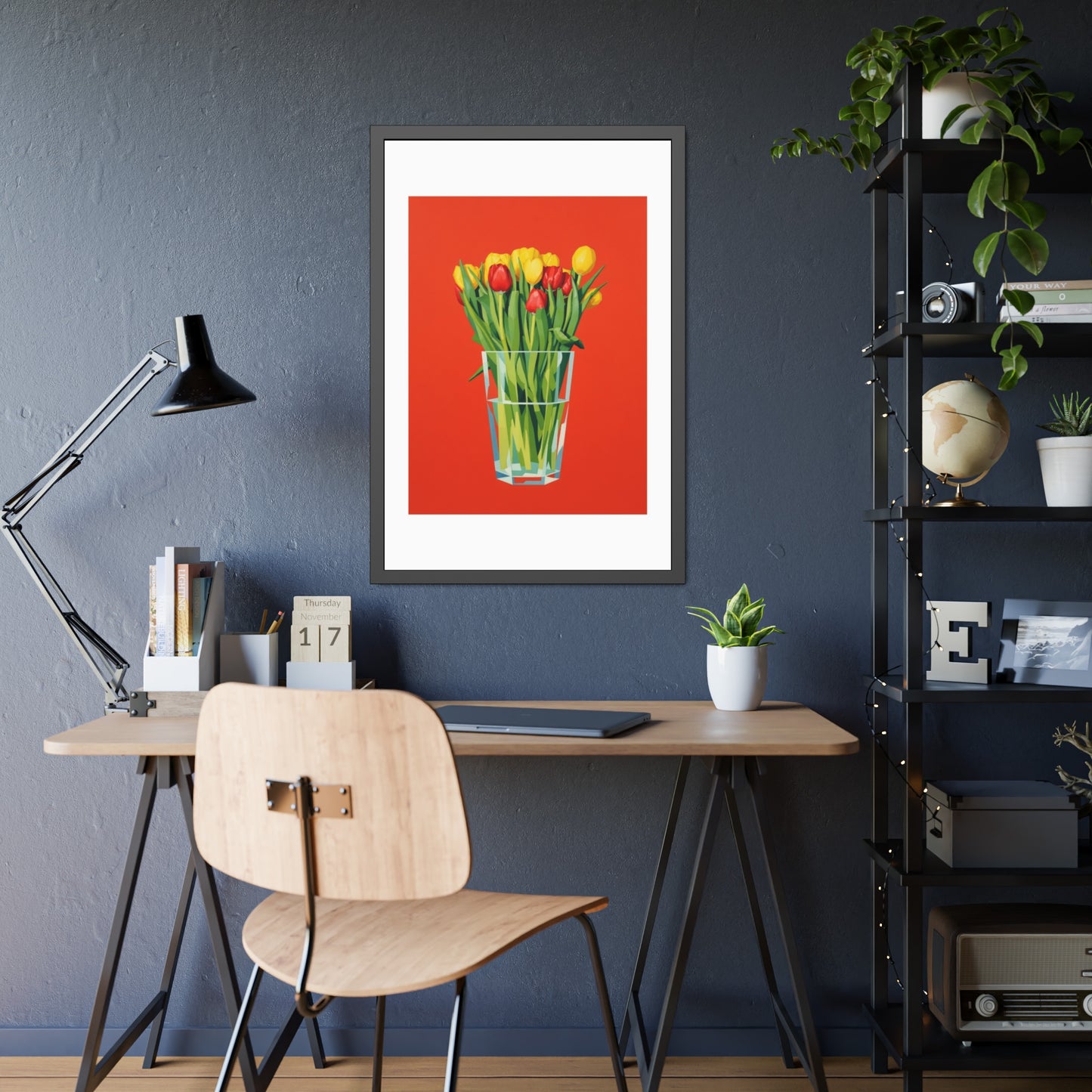 Tulip Bouquet Framed Poster — Bright Floral Wall Art