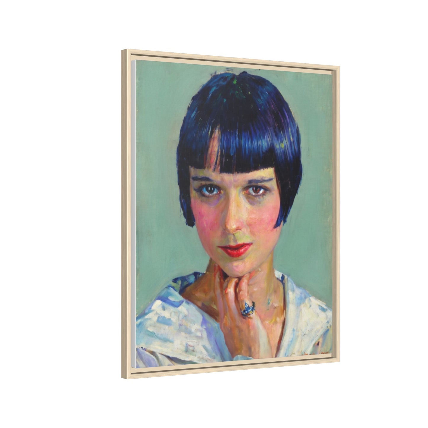 Framed Matte Canvas Portrait Print — Vintage Flapper Woman