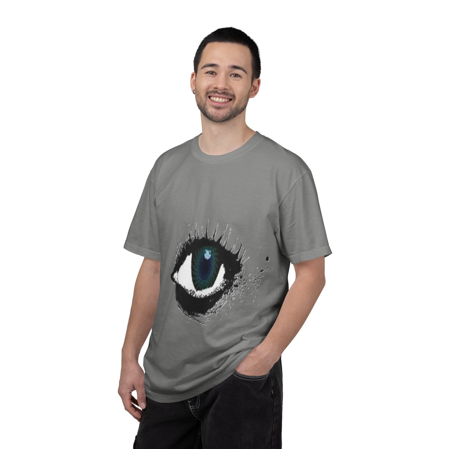 Eye Graphic T-Shirt — Blue Iris Grunge Art Tee