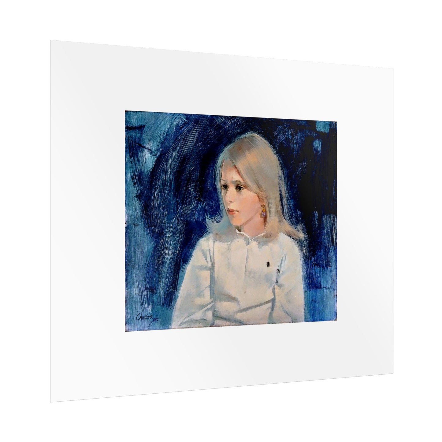 Painting of girl by Unknown Artist Wall Art Print
