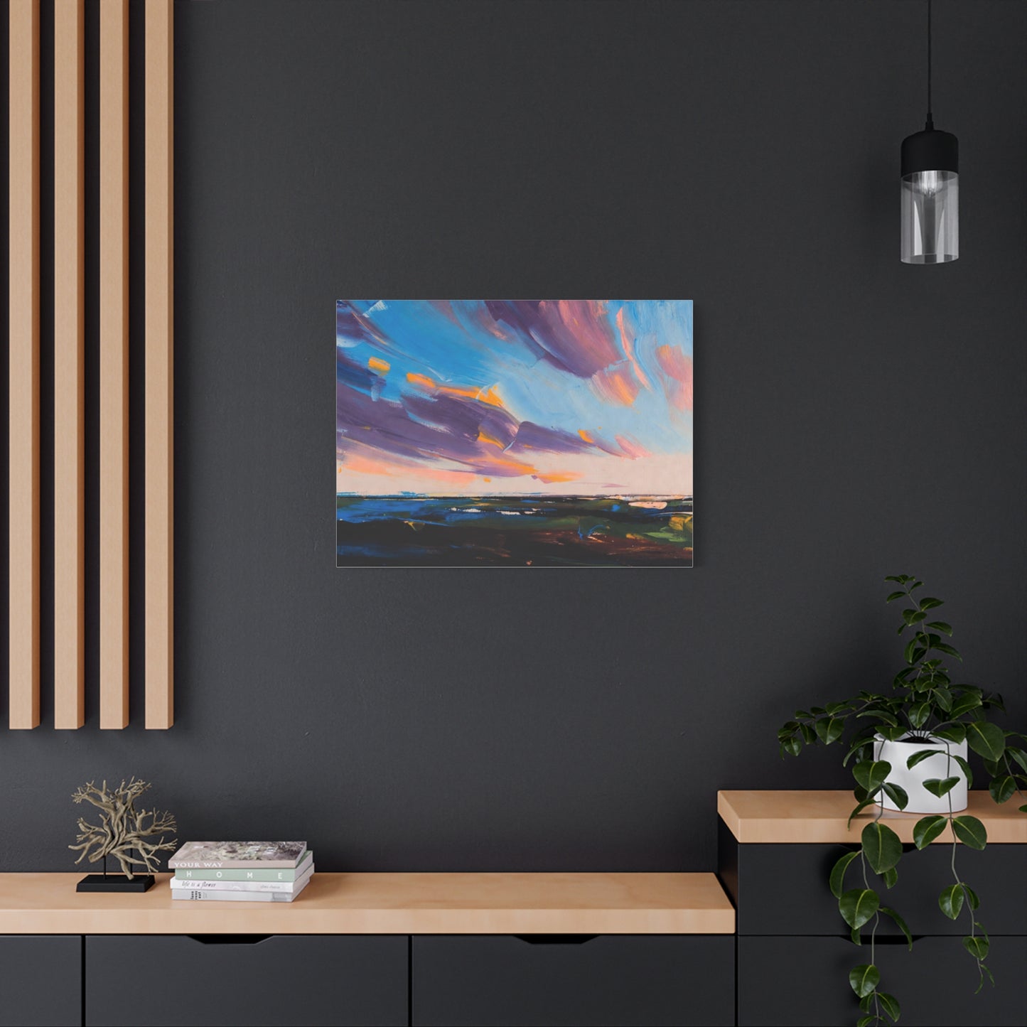 Abstract Coastal Sunset Canvas Print — Matte Stretched Wall Art