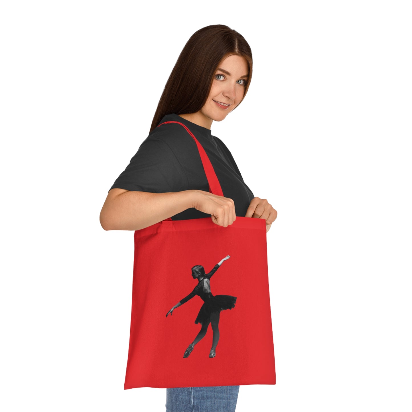 Ballet Silhouette Cotton Tote — Dancer Tote Bag for Ballet Lovers