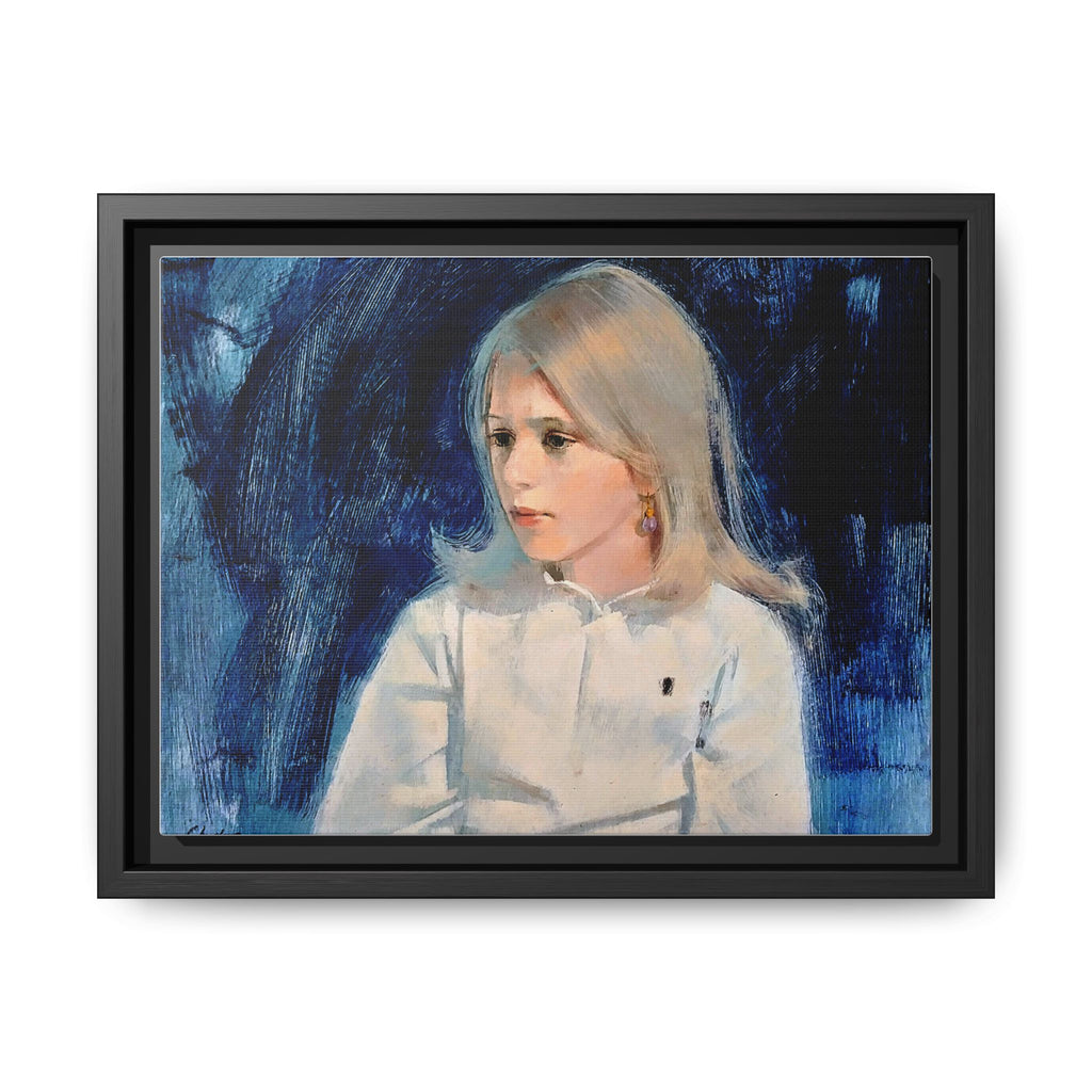 Painting of girl by Unknown Artist Framed Matte Canvas Classic Wall Art