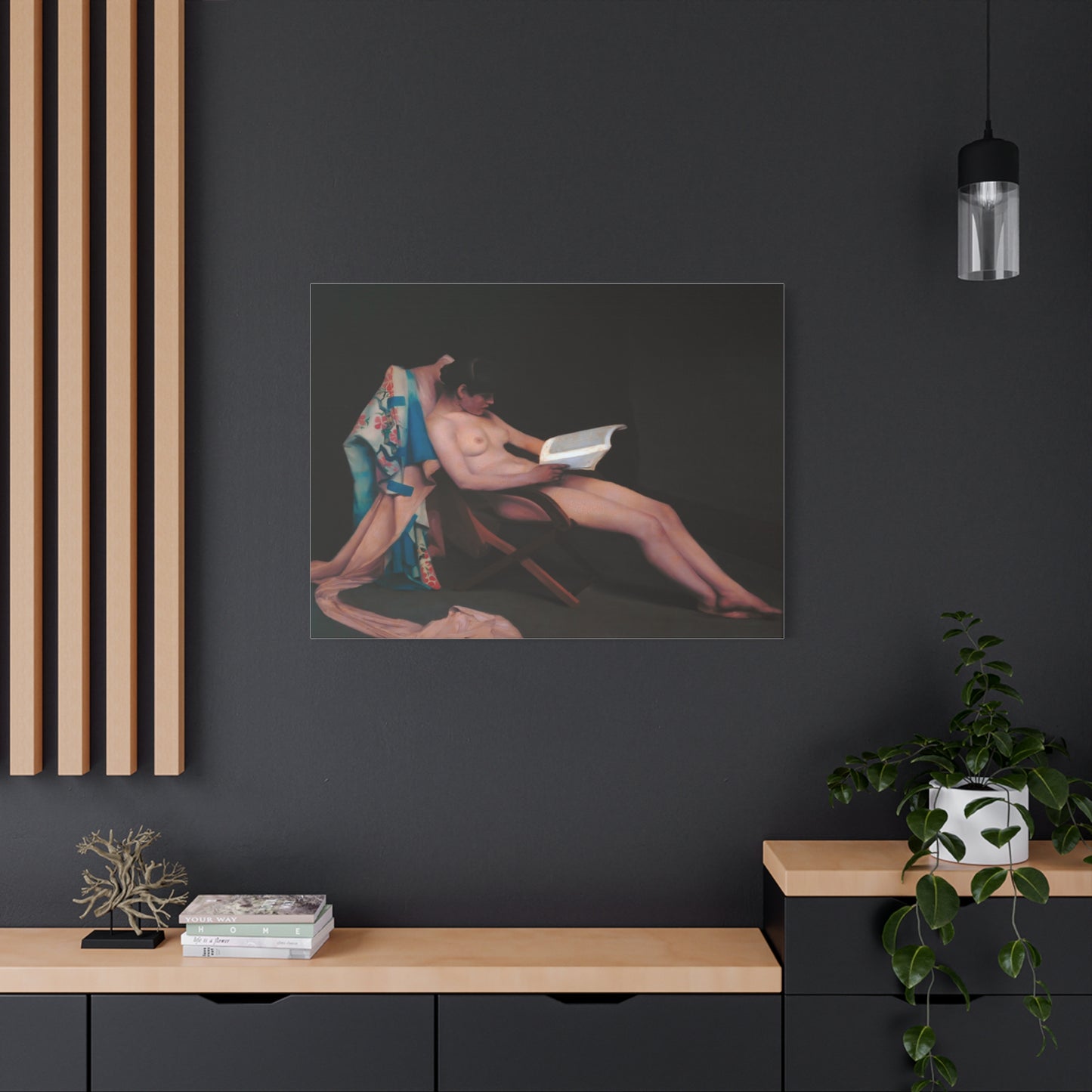 The reading girl by Theodore Roussel Matte Canvas Wall Art Print