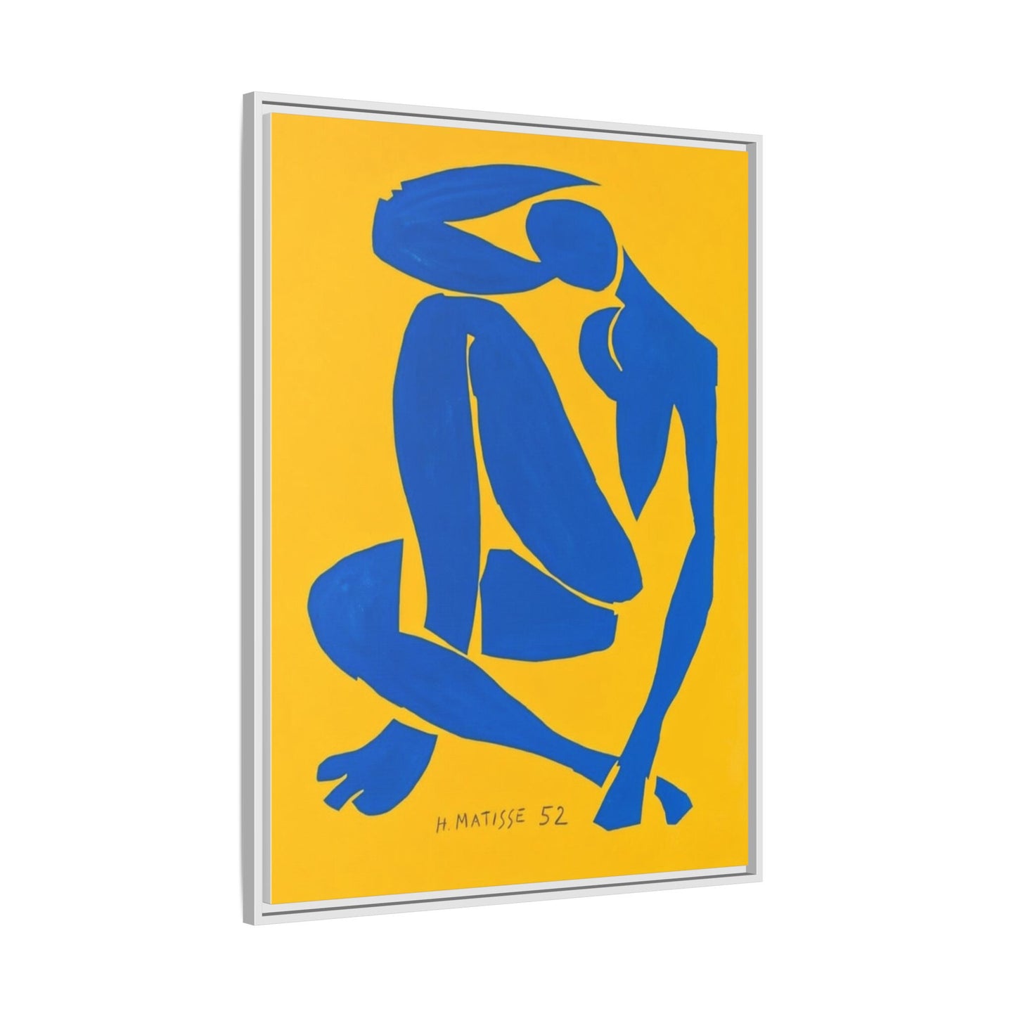 Abstract Blue Nude Matte Canvas Wall Art, Framed