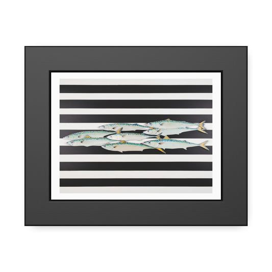 Framed Poster – Striped School of Fish Nautical Wall Art